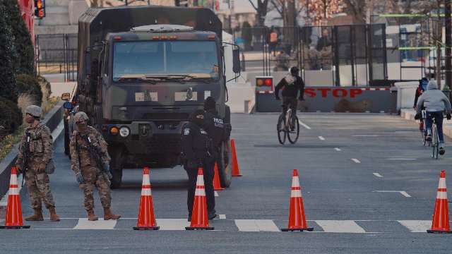 Parked military truck